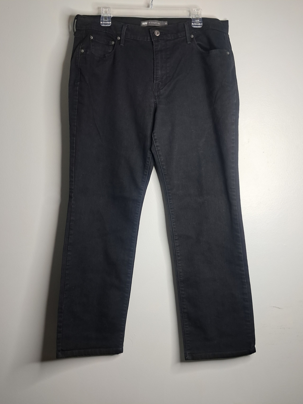 Levi's 505 Women's Black Straight Leg Jeans Size 16 Regular Mid Rise Classic.